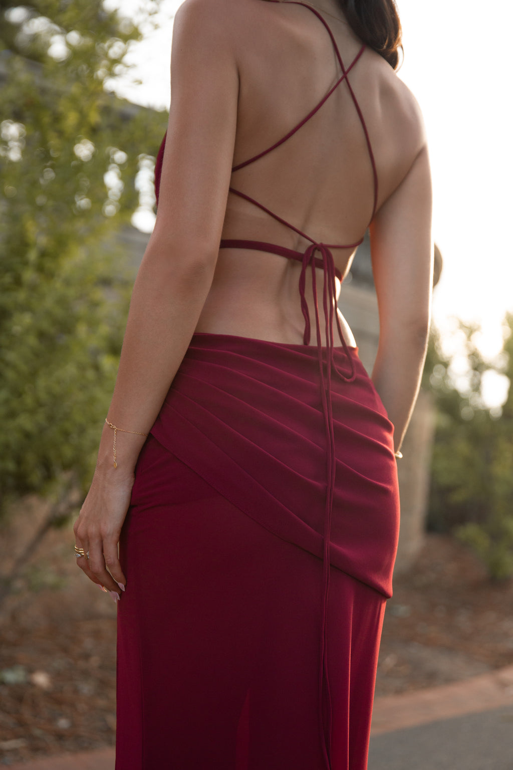 Amara Cowl Dress Merlot