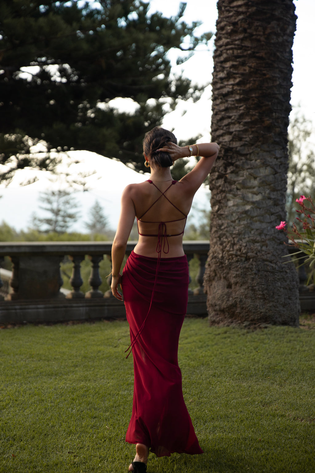 Amara Cowl Dress Merlot