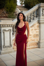 Amara Cowl Dress Merlot
